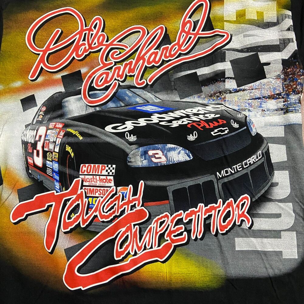 Chase Authentics Vtg Dale Earnhardt Tough Competitor AOP T-Shirt NWOT Size XL - Picture 2 of 9